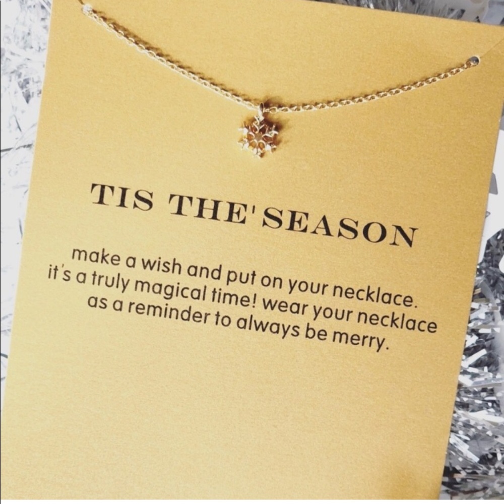Gold Dainty Snowflake Necklace Gift